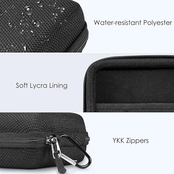 FINPAC Hard Case for MacBook Charger, Small Electronic Organizer Bag for MacBook Power Adapter, Portable Pouch Travel Storage for Laptop Accessories, Magic Mouse, USB Drives, GoPro, Gadgets - Black