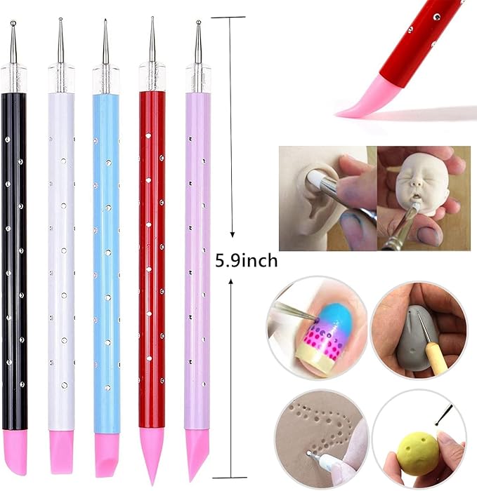 Polymer Clay Tools,25Pcs Pottery Sculpting Tools Set with Plastic Case for Ceramic Modeling Carving Kids Beginners