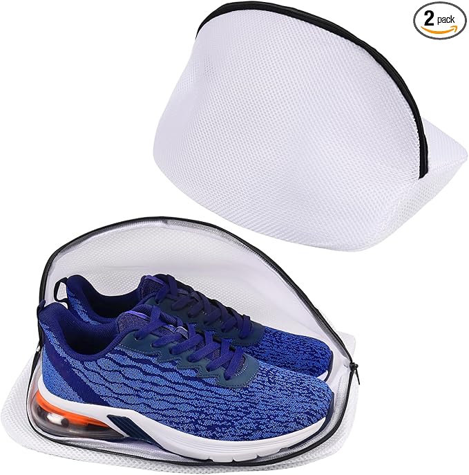 Vivifying Shoe Washing Machine Bag, Set of 2 Durable Mesh Laundry Bag with Zipper for Sneakers, Running Shoes, Sock, Bras and Toys