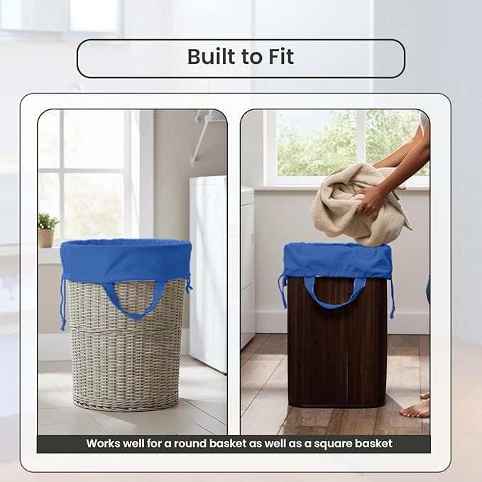 LFH Home Large Premium Cotton Canvas Laundry Bag with Drawstring and Handles Heavy Duty, Multi-Use, and Washable for Home, Travel, College or Storage 20x30 (Pack of 6)-Sky Blue