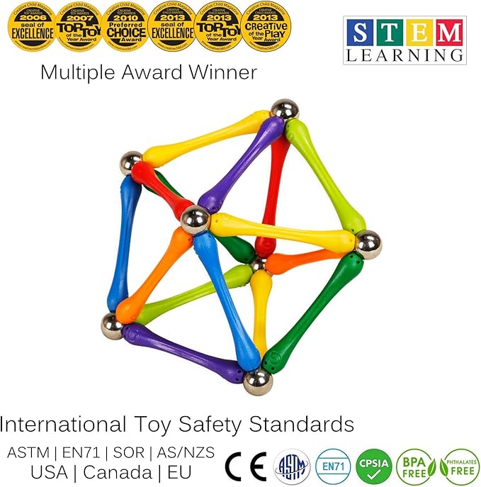 Goobi Magnetic Building Sticks Blocks Toys Magnet Construction Set Tiles Toy Montessori STEM Educational Toys for Ages 3 4 5 6 7 8 Kids (40 Pcs, 40, Pieces)