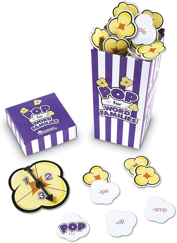 Learning Resources POP for Word Families Game, Word Families, Vocabulary and Rhyming, For 2-4 players, Ages 6+