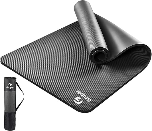 Yoga Mat Non Slip NBR Extra Thick Yoga Mat, 72"L x 32"/24"W x 0.6"/0.4"TH (185cm x 80cm/61cm x 15mm/10mm), Anti-Tear Exercise Mat with Carrying Strap and Bag, Workout Mats for Yoga, Pilates
