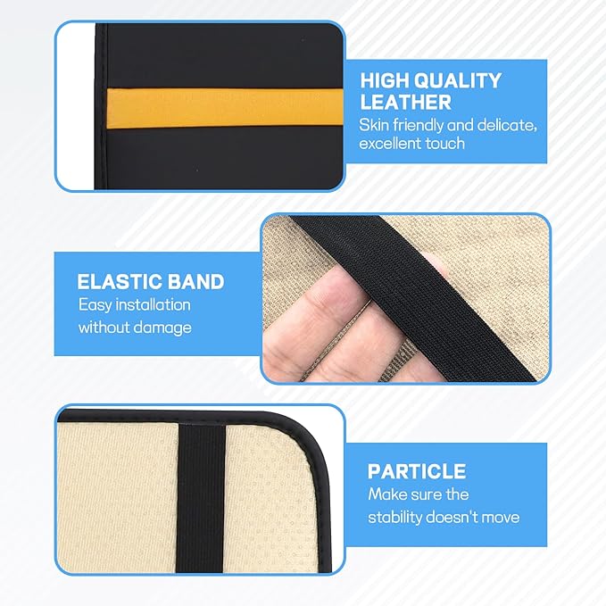 wuyaoyao Car Center Console Cover, 12.6"×7.87" PU Leather Armrest Cover for Cars, Stylish Auto Armrest Cushion Pad, Waterproof Vehicle Arm Rest Protector, Interior Car Accessories (Black+Orange)