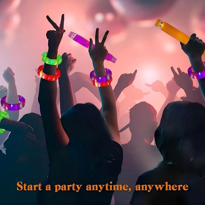 Light Up Glow Necklaces Bracelets Party Favors Accessories for Toddlers, Glow Sticks Pop Tubes for kids, Glow Birthday Camping Wedding Party Supplies Decorations for Boys Girls (Red 36 Pack)