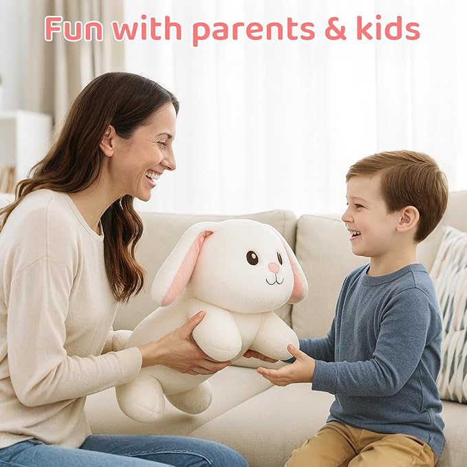 Weighted Bunny Plush Pillow – 22-Inch, 4 lbs Soft Cuddly Stuffed Animal Plushie, Cute Rabbit Hug Pillow for Comfort, Relaxation, Birthday Gift & Travel Buddy for Kids and Adults