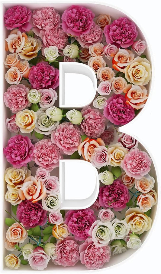 2FT Letter B Mosaic Balloon Frame Letter DIY Fillable Letters Kit for Birthday Party Wedding Backdrop Decor