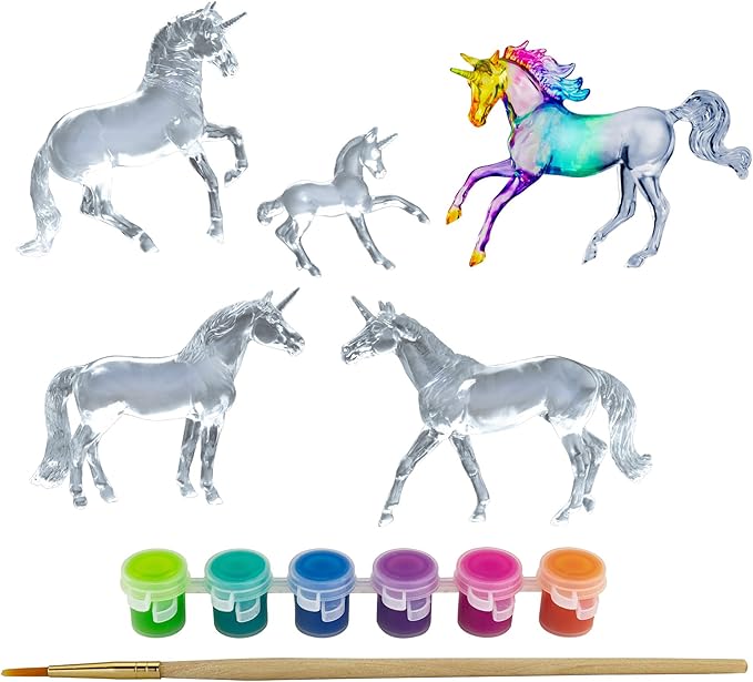 Breyer Horses Stablemates Suncatcher Unicorn Craft Set | 1:32 Scale | Model #4238, One Size, 5 Piece Set, Oil Pastel