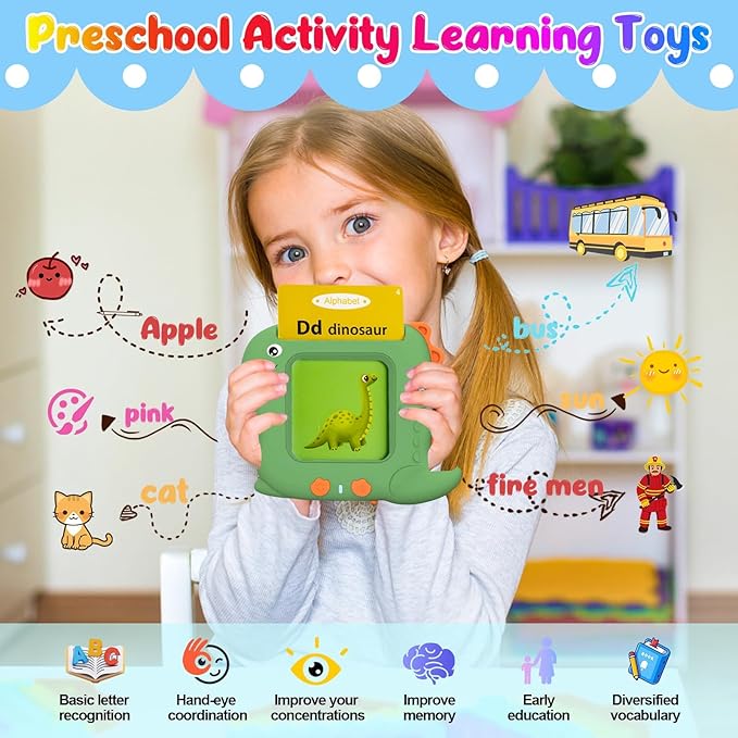 Pocket Speech Talking Flash Cards - 336 Sight Words Toddlers Montessori Audible Speech Buddy Early Learning Flashcards, Autism Sensory Toys Speech Therapy Materials for Toddler Age 3 4 5 Years Old G