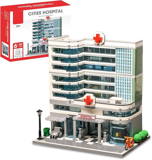 City Hospital Building Set Compatible with Lego for Boys and Girls 8-14 Years,Morden House Building Kit for Adults Christmas Birthday Gifts 1350 pcs