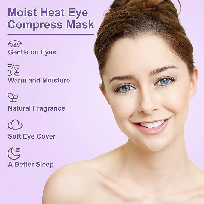 BeHoomi Weighted Eye Mask for Sleeping, Soft Heated Eye Mask, Moist Heat Warm Compress for Eyes, Natural Lavender & Flaxseeds Microwave Reusable Sleep Mask, Must Haves for Women Spa, Home, Office