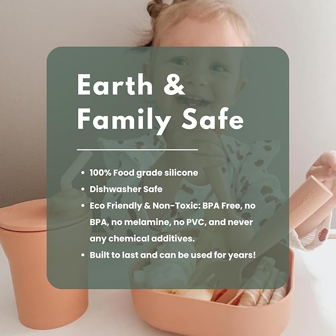 Miniware Silicone Baby Spoon for Training - BPA Free Baby Utensils - Baby Spoons Self Feeding 6 Months | 100% Food Grade Silicone - Modern & Dishwasher Safe Toddler | Dishwasher Safe (Grey and Toffee)