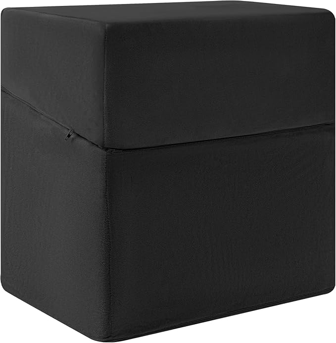 Adjustable Foot Rest for Under Desk at Work,Suitable for Offices Gaming Homes Air Travel and Features a Zippered Connection Design and Under Desk Leg Rest,Removable and Washable Fabric Cover(Black).