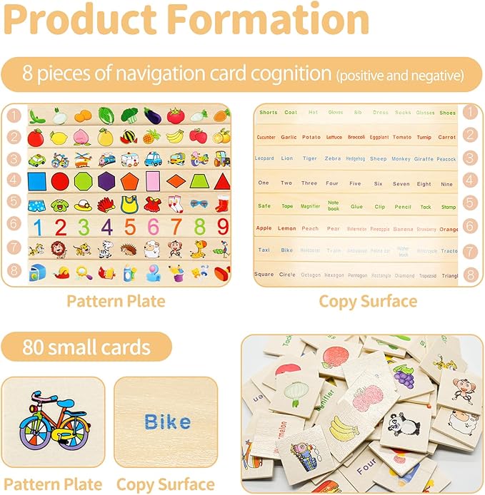 Wooden Montessori Toys for Toddlers Learning Activities Sorting Box Educational Toys Preschool Kindergarten Games Autism Toys for Girls Boys Age 3 4 5 6 Year Old Kids Birthday Gift