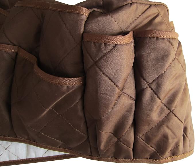 Armchair Caddy for Recliner Organizer Brown Coffee Sofa Armrest Organizer with 14 Pockets for Armchair Remote Control Holder Phones Ipads Keys Books Glasses Storage