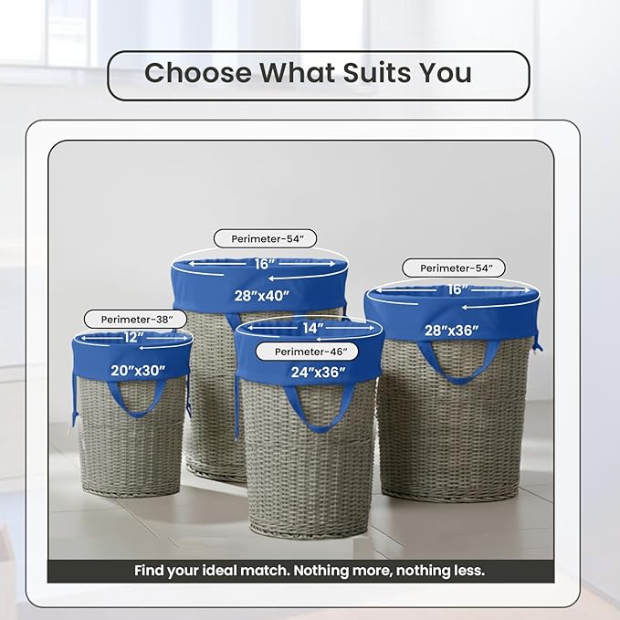 LFH Home Large Premium Cotton Canvas Laundry Bag with Drawstring and Handles Heavy Duty, Multi-Use, and Washable for Home, Travel, College or Storage 20x30 (Pack of 6)-Sky Blue