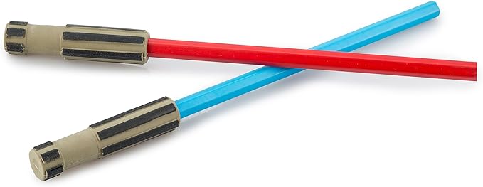 Light Saber Pencils Party Favors, Set for Kids 24 pack of Red and Blue Pencils with 3D Top Gifts Supplies for Star Wars Fan Boys Girls Teen Tween Adult - birthday party favors star wars Pencils
