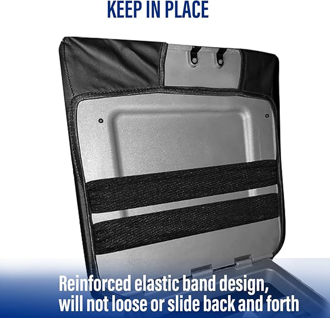 Center Console Cover for Ford F150 2015-2022, F250 F350 F450 F550 2017-2022, PU Leather Car Interior Accessories, Armrest Cover Middle Console Box Lid Protector Pad (40/20/40 Jump Seat Only), Black