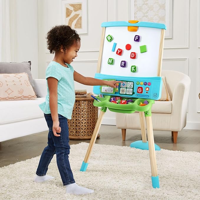 LeapFrog Interactive Learning Easel with Magnetic Chalkboard and Whiteboard for Kids Ages 3-5 (Frustration Free Packaging)