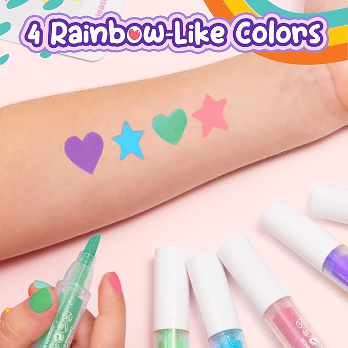 Face Painting Kit for Kids Makeup Set Toys, Washable Marker Girls Make Up Face Body Tattoo Pens, Toddler Toy Makeup Cosmetic for Ages 4-12 Year, Winter Gift for Pretend Play Dress Up Party