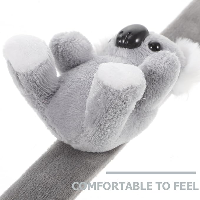 Abaodam Animal Slap Bracelet Koala Slap Bracelet Plush Stuffed Animal Hugger Snap Wrist Band for Kids Birthday Party Gifts