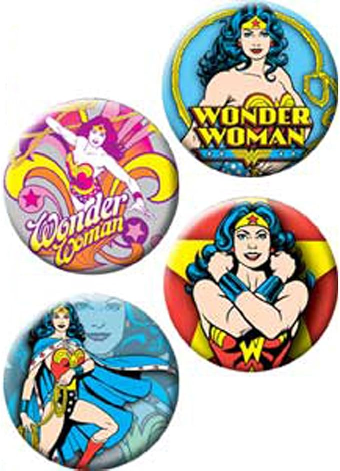 Licenses Products DC Comics Originals Wonder Women Assorted Artworks 1.25" Button Set, 4-Piece