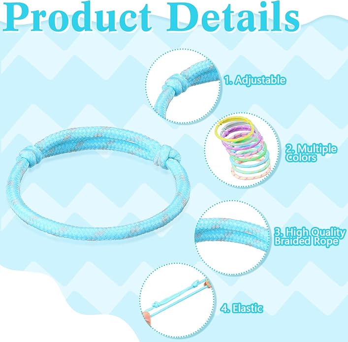 Friendship Bracelets Rope 168 Bracelets in 8 Assorted Colors Adjustable Bracelets for Kids Neon Rope Woven Friendship Bracelets for Girls and Boys Goody Bag Stuffers Party Favors