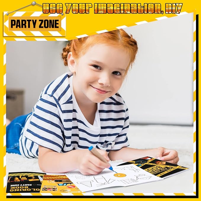 Estune 40 Pcs Coloring Books Party Favor for Kids Coloring Book Set Mini Small Color Booklets Goodie Bag Stuffers Gift Classroom Home(Construction Trucks)