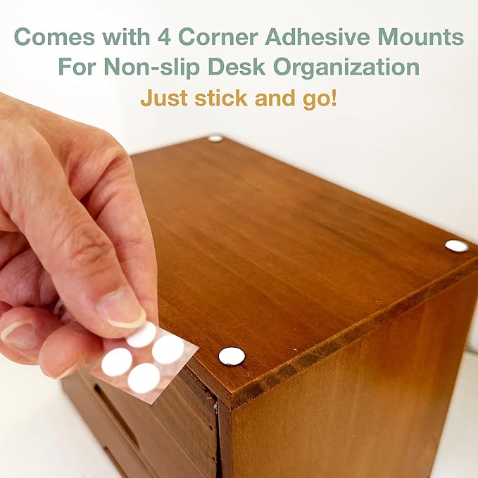 4-Drawer Vintage Desk Wood Storage Box With Drawers in Floral Chintz - Wooden Table Organizer I End Clutter & Dullness, Personalize Your Workspace - Beautiful Flower Design for Office & Home