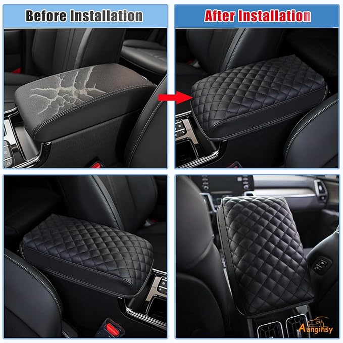 Upgraded Leather Center Console Armrest Protector Cover Compatible with Kia Sorento 2021-2025 2026, Car Arm Rest Pad Seat Box Cover Cushion Lid Protector, Waterproof Anti-Scratch Interior Accessories