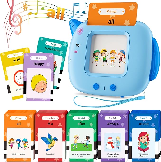 Talking Flash Cards Toddler Toys, 336 Words Speech Therapy Autism Interative Learning Toy, 220 Dolch Sight Words Pre-K to Grade 3/Feelings/Time/Songs Montessori Educational Toys Gifts for Kids Age 3-6