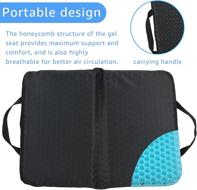 New Upgraded Portable Seat Cushion (15.7" x 11.8") Foldable Travel Cushion, for Airplane Seats, Camping, Stadium, Cinema, Garden Benches Seat Cushion