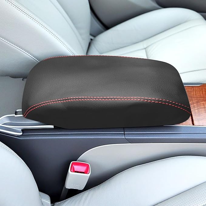 SUNBREATH Compatible with Center Console Armrest Cover for Toyota Camry 2007 2008 2009 2010 2011 Leather Arm Rest Storage Box Lids Cushion Protector Pad