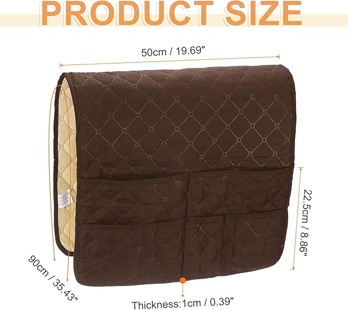 uxcell Couch Sofa Armrest Organizer Non-Slip Chair Arm Recliner Remote Control Organizer with 6 Pockets for Books, Magazines, Tablet, Phone, Coffee