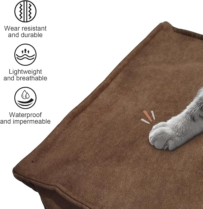 Louis Donné Unstuffed Ottoman Pouf Cover, Soft Handmade Pouf Ottoman Cover Foot Stool, 17.72" Square Small Bean Bag, Ottoman Foot Rest with Storage for Living Rooms Bedrooms, Brown (ONLY Cover)