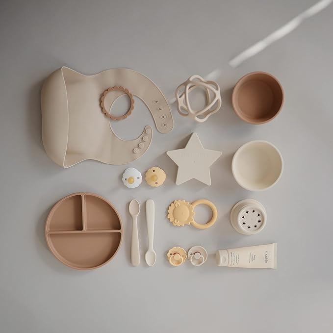 mushie Silicone Suction Plate | BPA-Free Non-Slip Design (Natural)