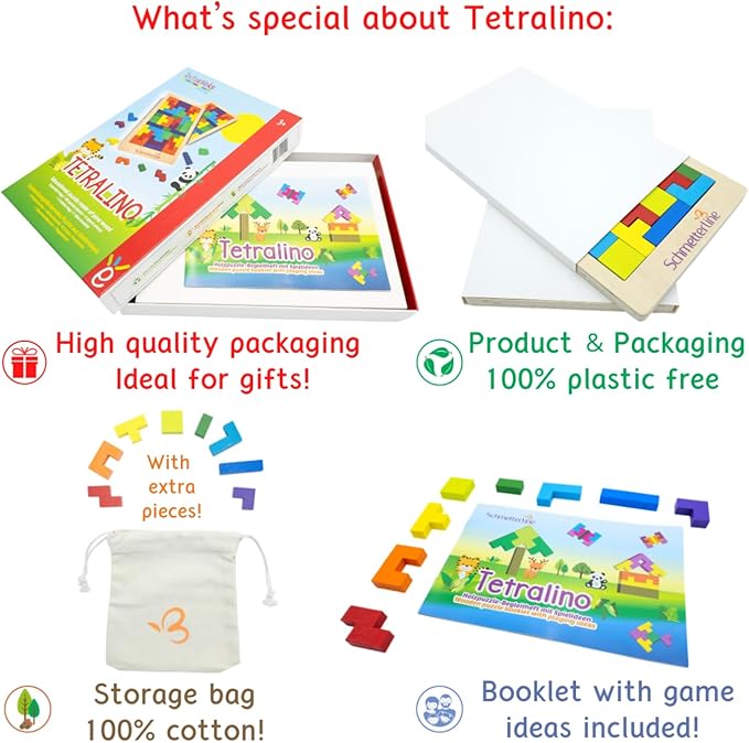 Wooden Puzzle Montessori Toy Boost The Intelligence and Logic of Your Kid 3D Blocks STEM Game Educational Gift for Kids 2 Boards & Spare Parts incl. (88 PCS)