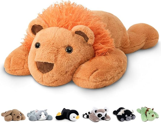 Niuniu Daddy 20" | 3.3 Pound Weighted Lion Stuffed Animals for Adults, Cute Soft Lion Plush Toy for Toddler Teens Kids, Large Lap Animal Body Pillow with for Present Christmas Birthday