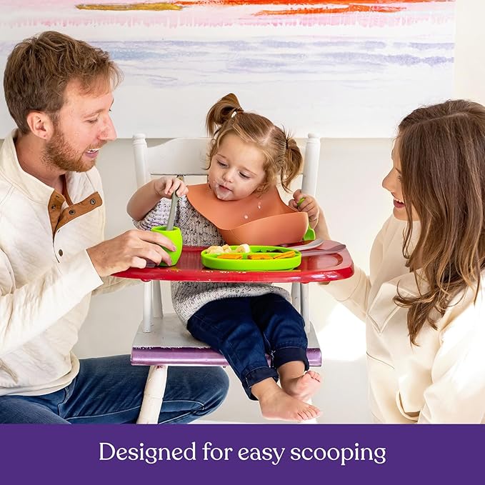 Baby Spoons First Stage Silicone Baby Spoon – Self Feeding Baby Utensils – Infant Spoons First Stage Baby Feeding Spoon - Soft & Gentle on Gums - BPA Free Silicone Baby Spoons Set (Pastel7)