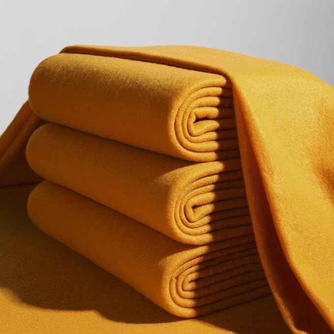 CAI TENG Fleece Throw Blanket Bulk 6 Pack Kid Blankets Soft Lightweight Cozy Polar Fleece 50 x 60 Throws Solid Pet-Friendly Bed Sofa Couch Fleece Fabric Travel Wedding Outdoor Mustard Yellow