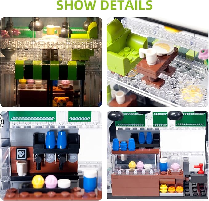 QLT Coffee Shop Building Set, Friends House Create Elegance and Warmth Environment, Nice Gift with Beautiful Gift Box for Girls 6-12 and Building Blocks Lover (589 Pcs)