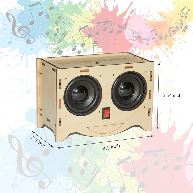Craft Kit Speaker Circuits - Speaker Electronic Engineering Toys,Build Speaker Kit,DIY Bluetooth Speaker Kit Build Personalized Wood Case Speaker Set,Learning STEM Gifts Science for Teens