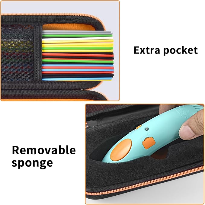 GWCASE Case Compatible with 3Doodler Start+ Essentials for 3D Pen Set for Kids, Storage Organizer Carrying Holder Fit for Printing Pens, Plastic Refill Blister, Micro-USB Charger (Box Only)-Black