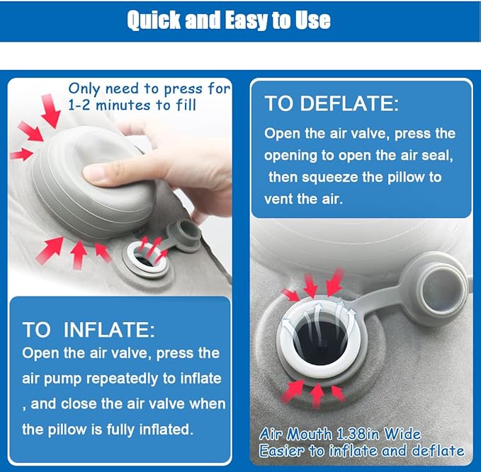 2 Pack Inflatable Foot Rest for Air Travel,Airplane Travel Foot Rest Adjustable Height,Car/Airplane,Footrest Pillow with Pump for Office,Airplane,Train,Cars,Home