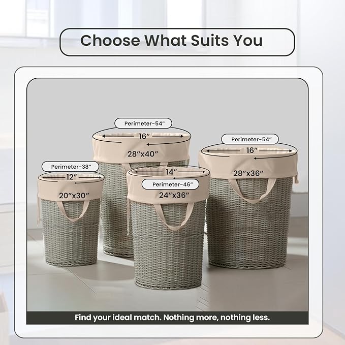 LFH Home Large Premium 100% Cotton Canvas Laundry Bag with Drawstring and Handles Heavy Duty, Multi-Use, and Washable for Home, Travel, College or Storage 28x36 (Pack of 6)-Natural