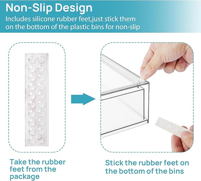 Vtopmart 12.1''W Clear Stackable Storage Drawers,8 Pack Acrylic Plastic Organizers Bins for Makeup Palettes, Cosmetics and Beauty Supplies,Ideal for Vanity, Bathroom,Cabinet,Desk Organization