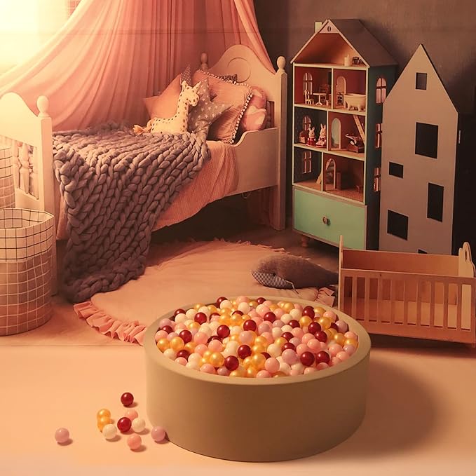 GOGOSO Pink Balls for Ball Pit - Pack of 100 Ball Pits Ball Pink, BPA Free Plastic Ball Toys Crush Proof Ocean Balls Phthalate Free for Girls Toddlers Indoor Outdoor - Pearl Pink Colors