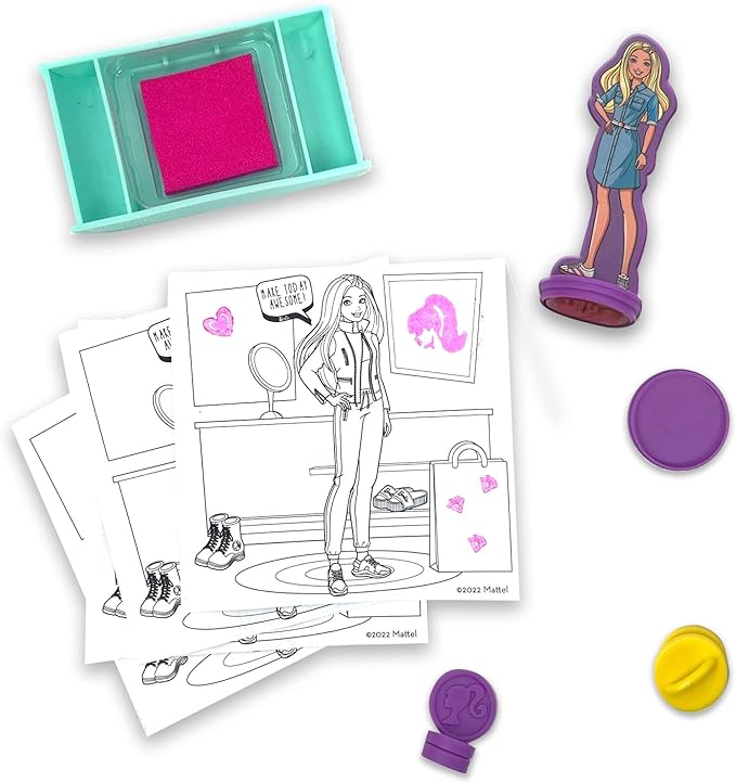 Barbie Boutique Stamp Set - Creative Stamps for Kids to Explore Imagination and Design, Kid-Friendly Stamp Kit for Arts and Crafts Fun, Featuring Fashionable Designs and More.