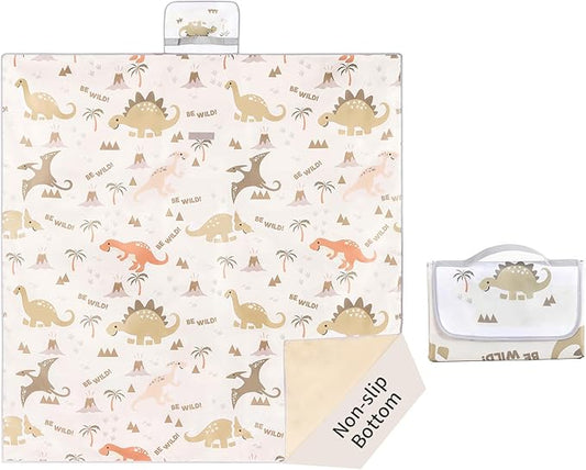 Insular Baby Splat Mat for Under High Chair/Arts/Crafts, Anti Slip and Waterproof Splash Mat for Floor, Portable Picnic Mat, 51x51 Inch, Dinosaur