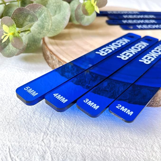 KEOKER Polymer Clay Depth Guide Set, 4 Size for Polymer Clay Thickness,Thickness Rolling Gauge, Roller Depth Guide, Depth Guide Polymer Clay